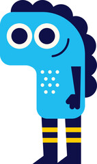 Abstract Geometric Cartoon Character