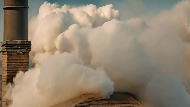 white smoke with nature background