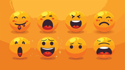 Emoticon Vector Graphic Download Template Modern flat