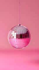 pink disco ball on pink background