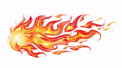 Fire flames isolated on white background. Tribal tatt