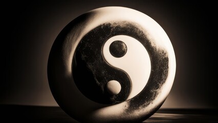 Abstract illustration of the yin yang symbol. - obrazy, fototapety, plakaty