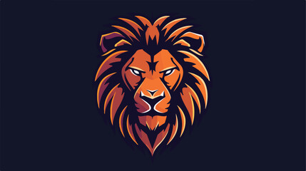 Lion head e sport gaming mascot logo design Flat vector