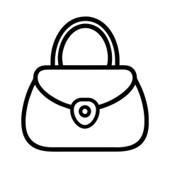 Simple stylized bag icon. Classic women's handbag design, minimalist style illustration isolated