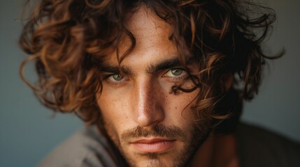 Man with luscious, curly hair.