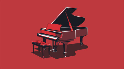 Piano icon logo design vector template Flat vector