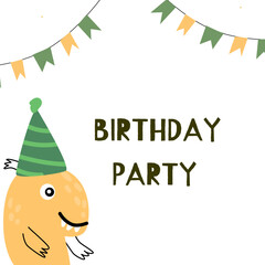 cute monster - birthday party background