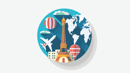 Travel icon. Travel website button on white background