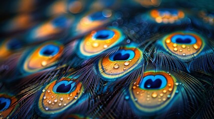 Close Up of a Peacocks Feathers