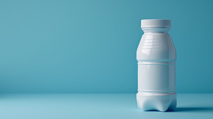 bottle with protein on white background