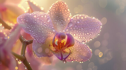 Fototapeta premium Beautiful view of pink orchid flower background