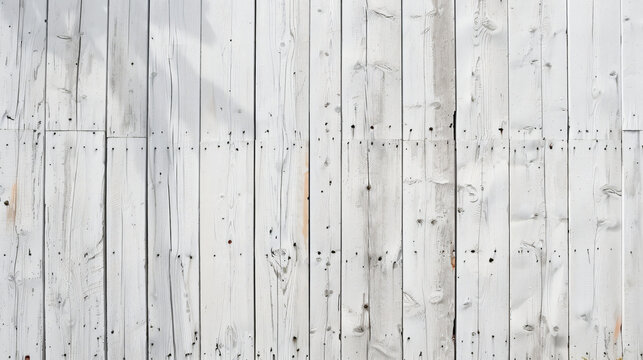 Wall made with old white painted wooden planks