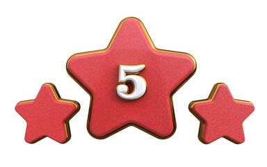 3 stars, the center one is bigger for winners in glitter with white and gold number