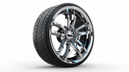 Obraz premium car wheel on white background