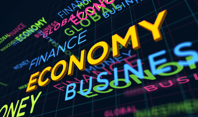 Economy kinetic text abstract concept illustration