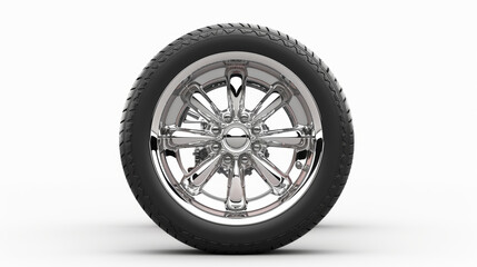 Obraz premium car wheel on white background