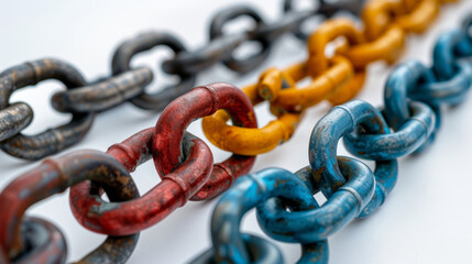 Obraz premium chains on white background