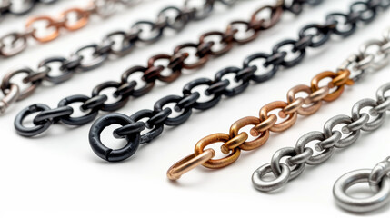Fototapeta premium chains on white background