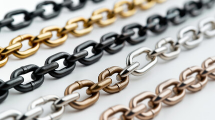 Fototapeta premium chains on white background