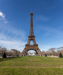 The Eiffel Tower in landscape of Paris, France