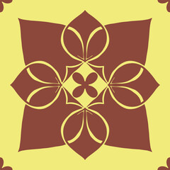 Flower seamless pattern brown color and yellow background number 8