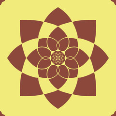 Flower seamless pattern brown color and yellow background number 14