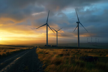 Obraz premium Wind Turbines Windmill Energy Farm