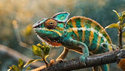 Obraz premium chameleon on a tree
