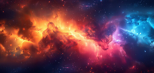 Outer Space nebula background. Space colorful clouds against Star field. Cosmos wallpaper. - obrazy, fototapety, plakaty