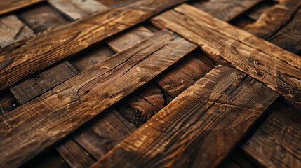 Wooden boards intersected