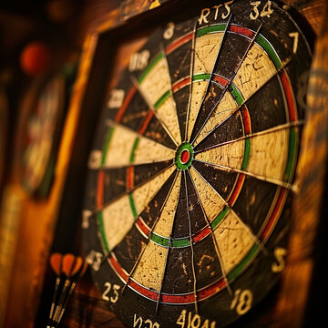 A dart board with the word darts on it-353