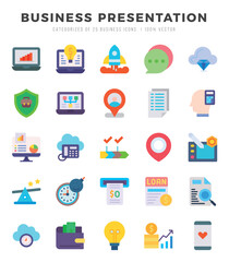 Set of Business Presentation Icons. Simple line art style icons pack.for website and mobile site and apps.