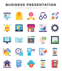 Business Presentation Flat icons. Vector Flat illustration.