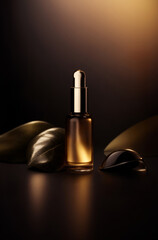 Elegant essential oil bottle on dark background - 752197247