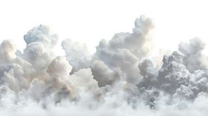 clouds on white background. Close up.