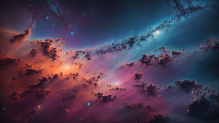 Beautiful colorful nebula in cosmos - 752197487