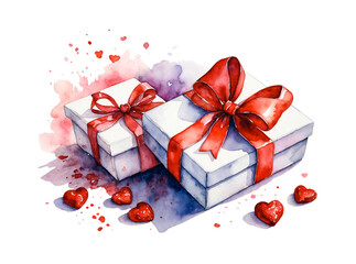 Celebratory watercolor valentine gifts - 752197813