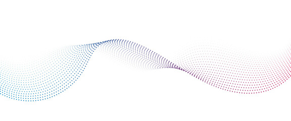 Flowing Dot Wave Pattern Halftone Curve Shape on Transparent Background