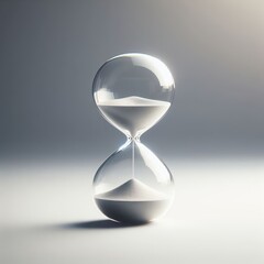 hourglass with sand on white
