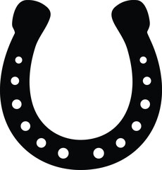 Flat Style Horseshoe Icon: Vector Illustration of Luck Symbol