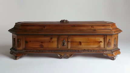 Coffin on white background