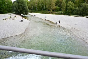 Isar bank in Munich