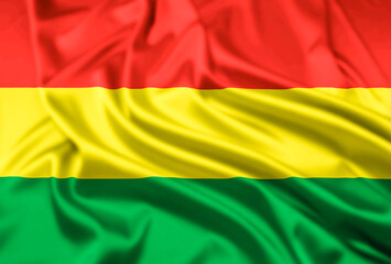 Obraz premium The Flag of Bolivia Rippled