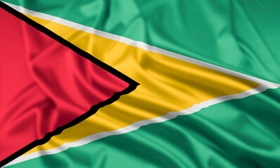 The Flag of Guyana Rippled