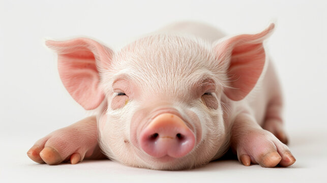 cute pig on white background