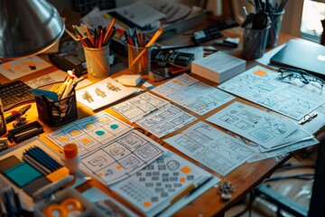 Close up ux developer and ui designer at office. Generative AI