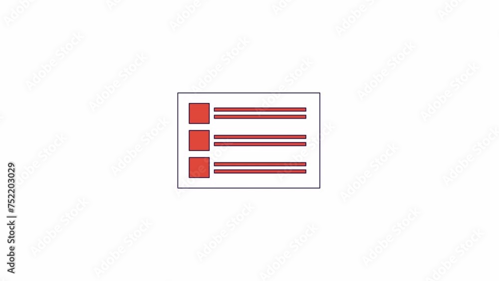 Poster webpage content line 2d object animation. text and visual materials. computer app development flat c