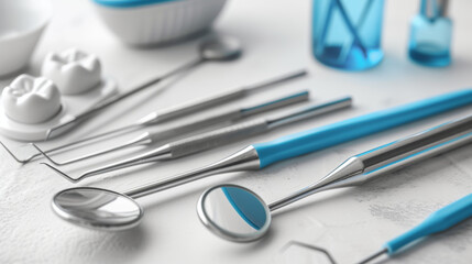 dentist equipment on white background 