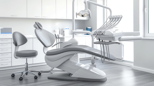 dentist equipment on white background 