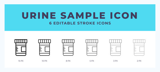 Urine sample icon illustration vector with editable stroke. - obrazy, fototapety, plakaty